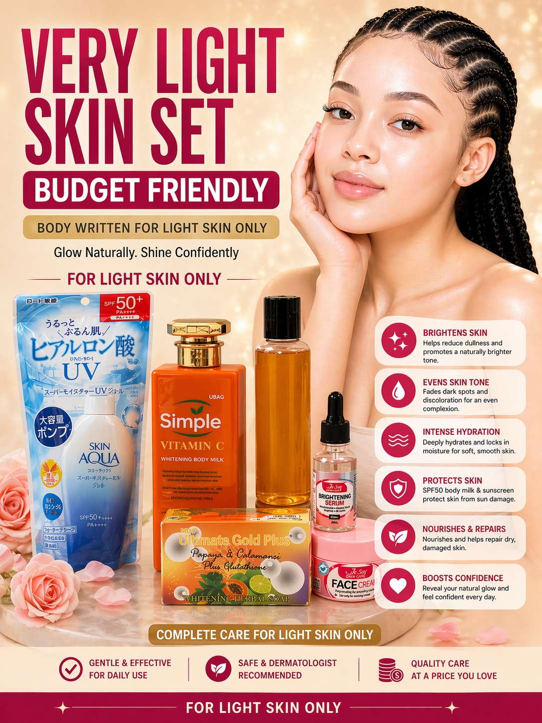 WHITENING SET ONLY FOR LIGHT SKIN